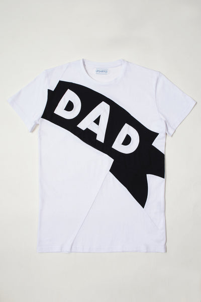 Up-shirt for men, DAD motif | White, black - Reet Aus