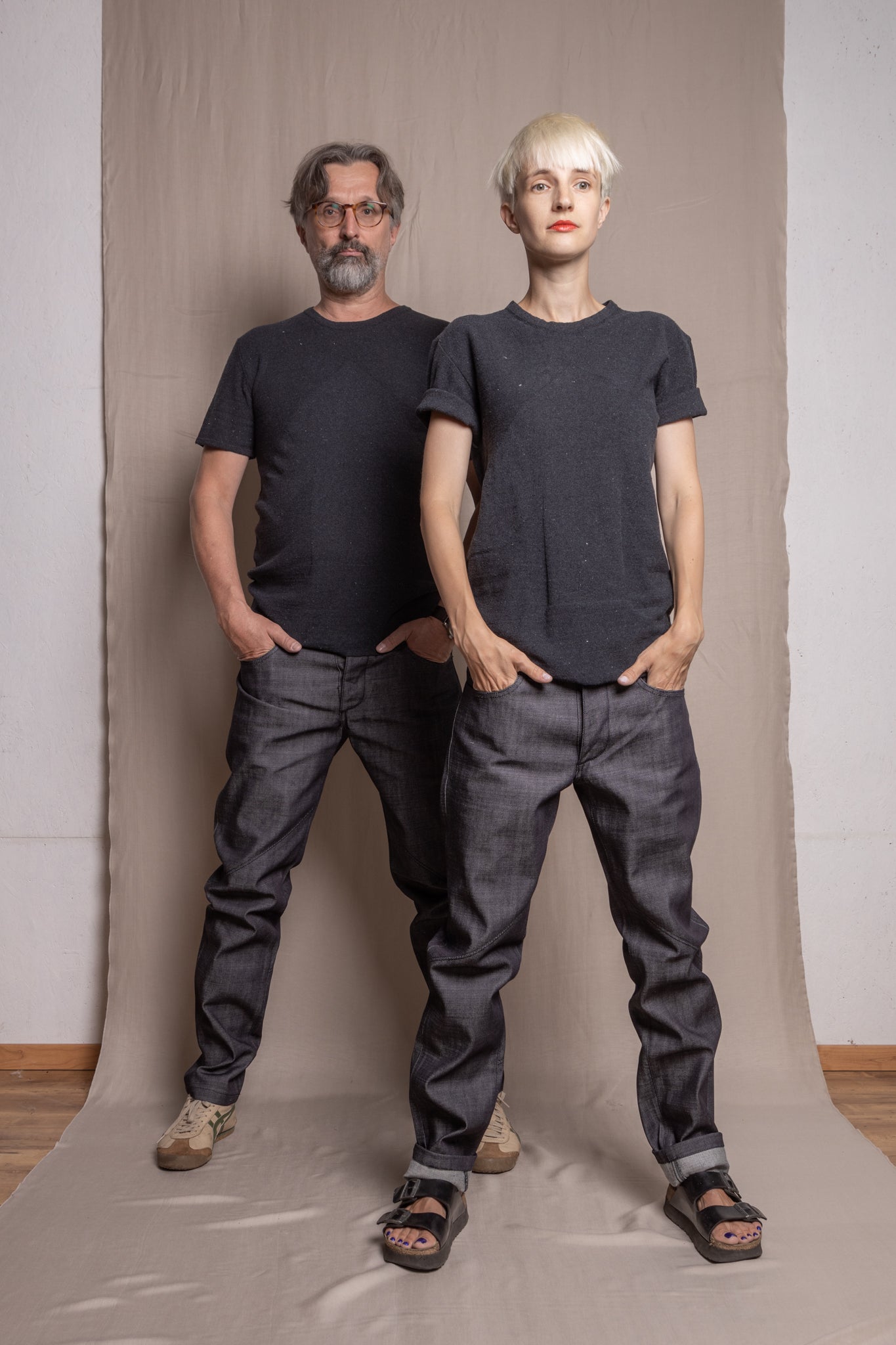 Grey raw denim cheap