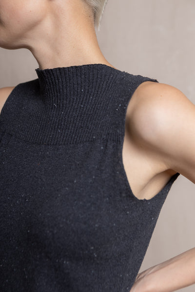 Knitted dress from recycled denim I Black - Reet Aus
