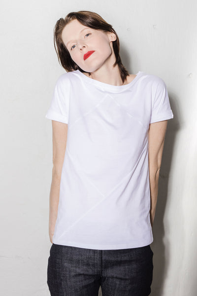 Up-shirt for women, diamond motif | White - Reet Aus