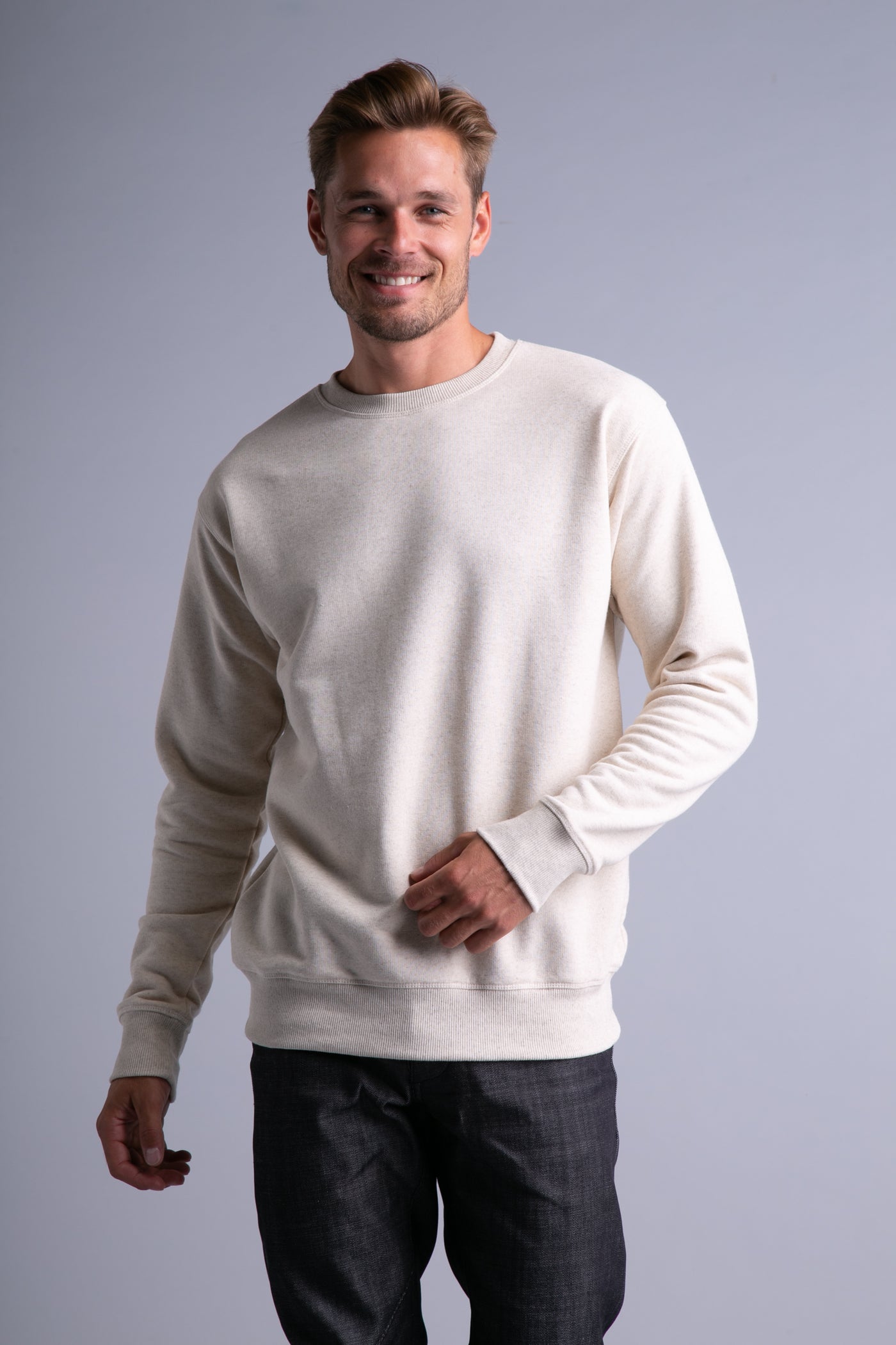 Basic sweatshirt for men | Beige - Reet Aus