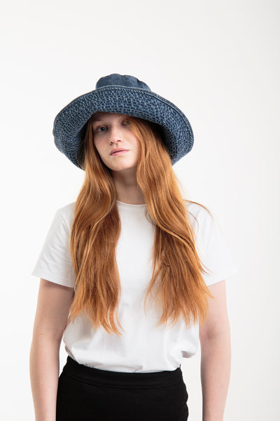 Recycled denim Sun Hat | Blue