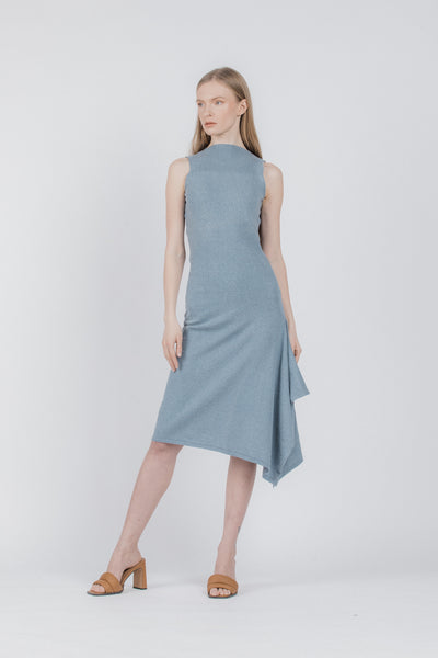 Strickkleid aus recyceltem Denim | Blau