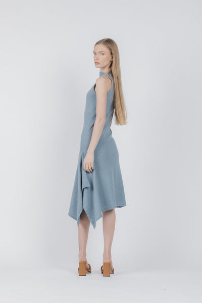 Strickkleid aus recyceltem Denim | Blau