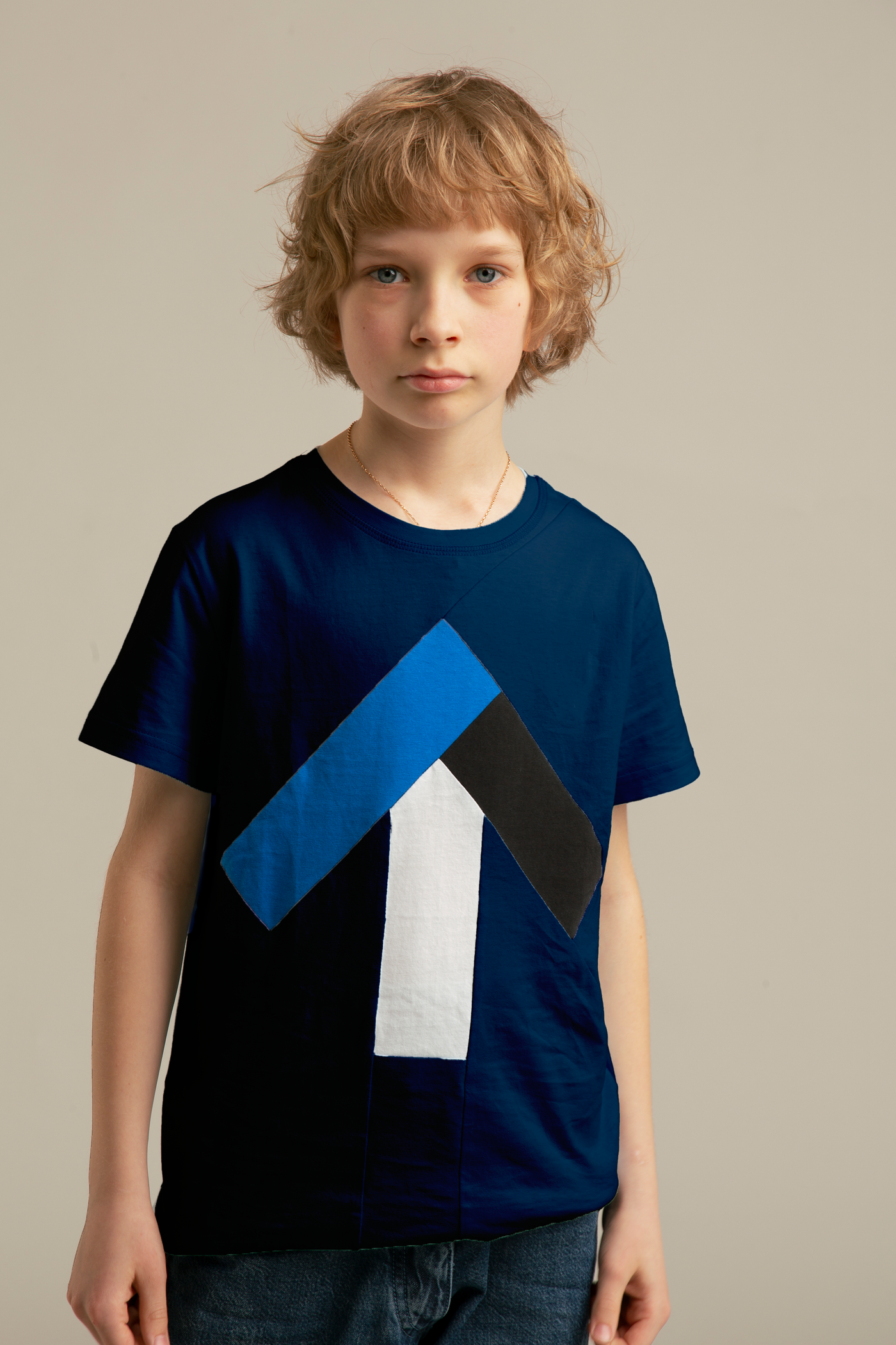 Up-shirt for kids | Dark blue, tricolor
