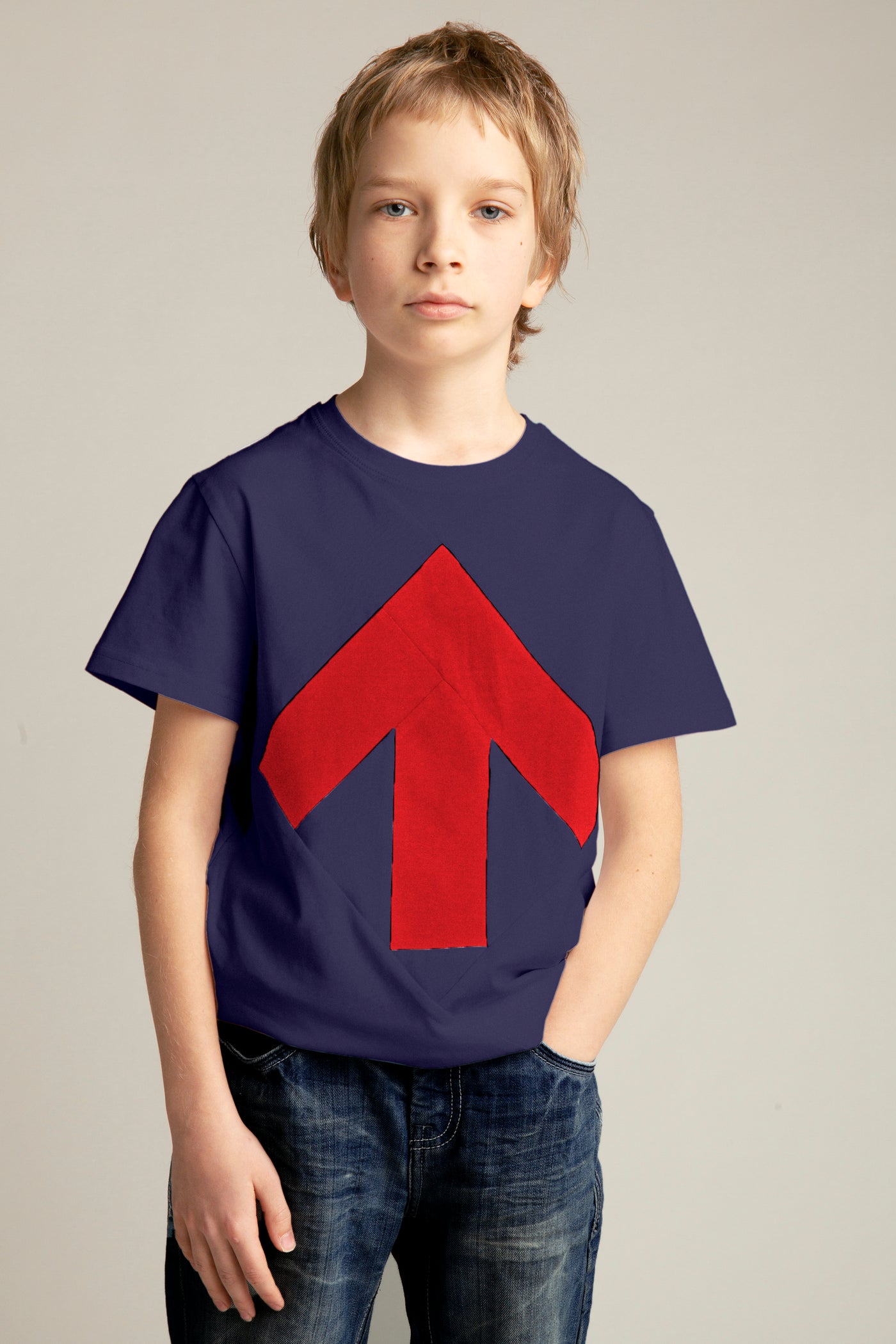 Up-Shirt für Kinder | Dunkelblau, Rot