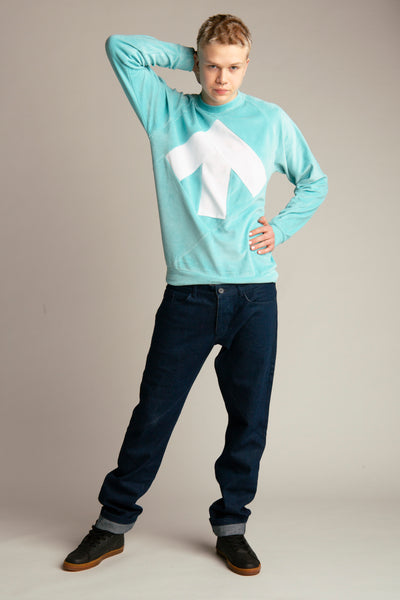 Sweatshirt for men | Aqua, white