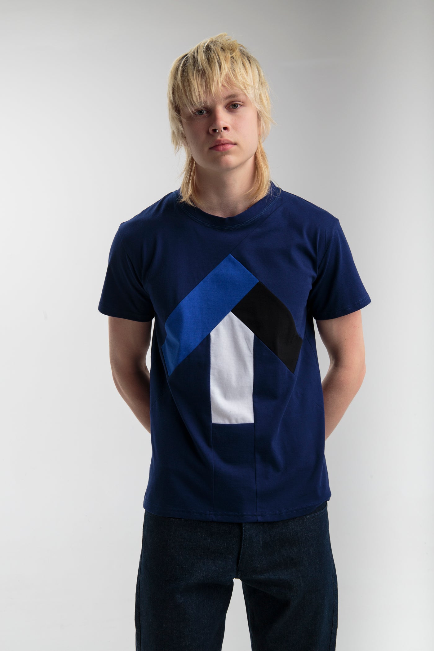 Up-shirt for men | Dark blue, tricolor