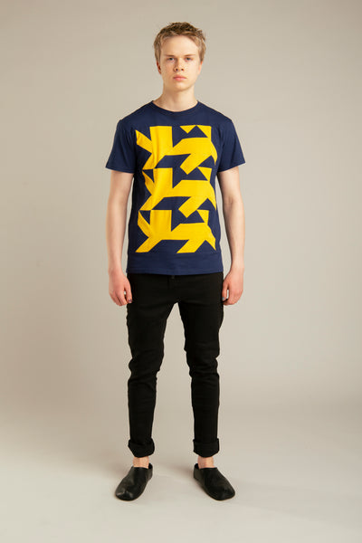 AUS/KARU lion up-shirt for men | Dark blue, Yellow
