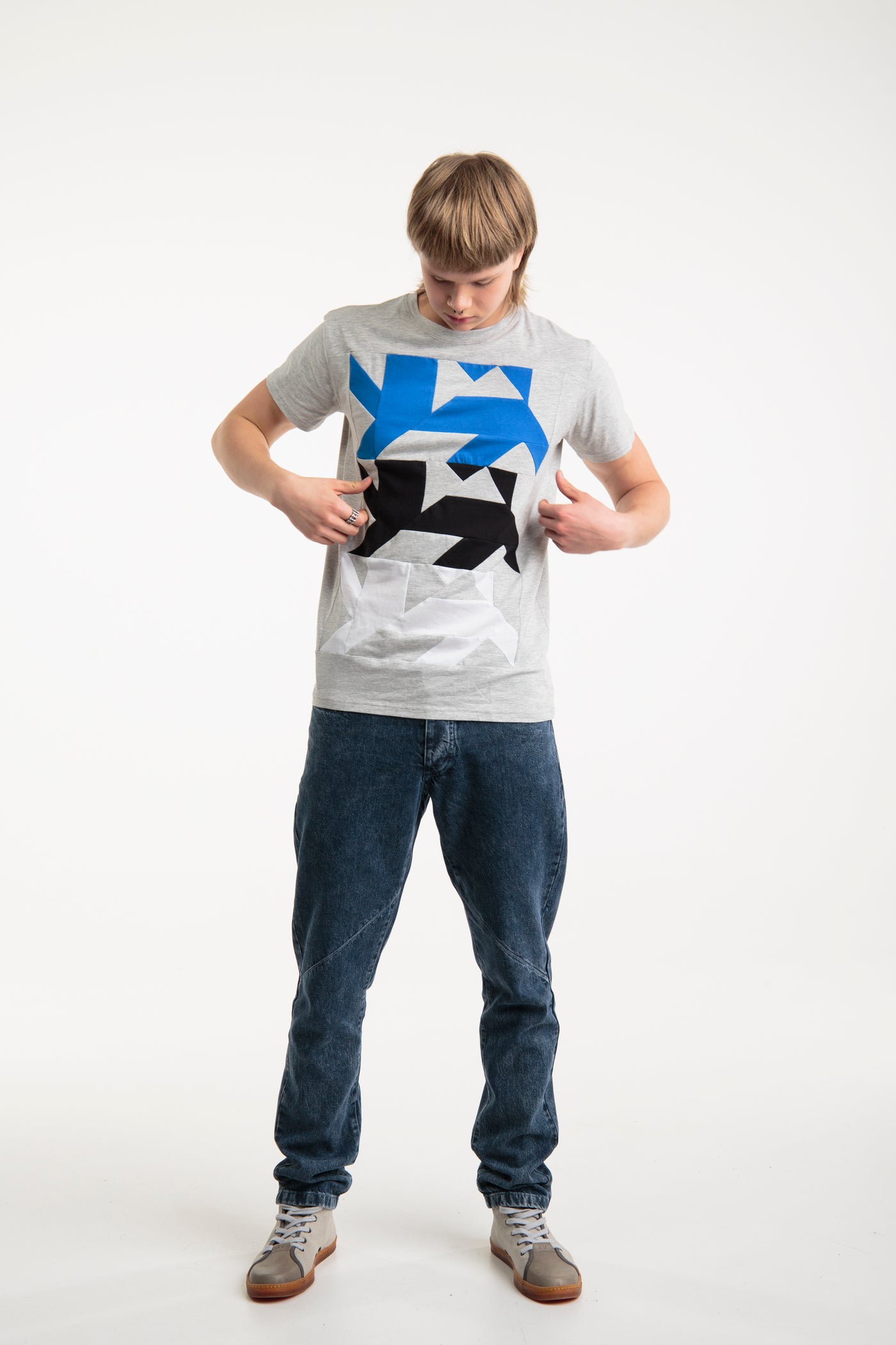 AUS/KARU Lion Up-shirt for Men | Grey, Tricolor