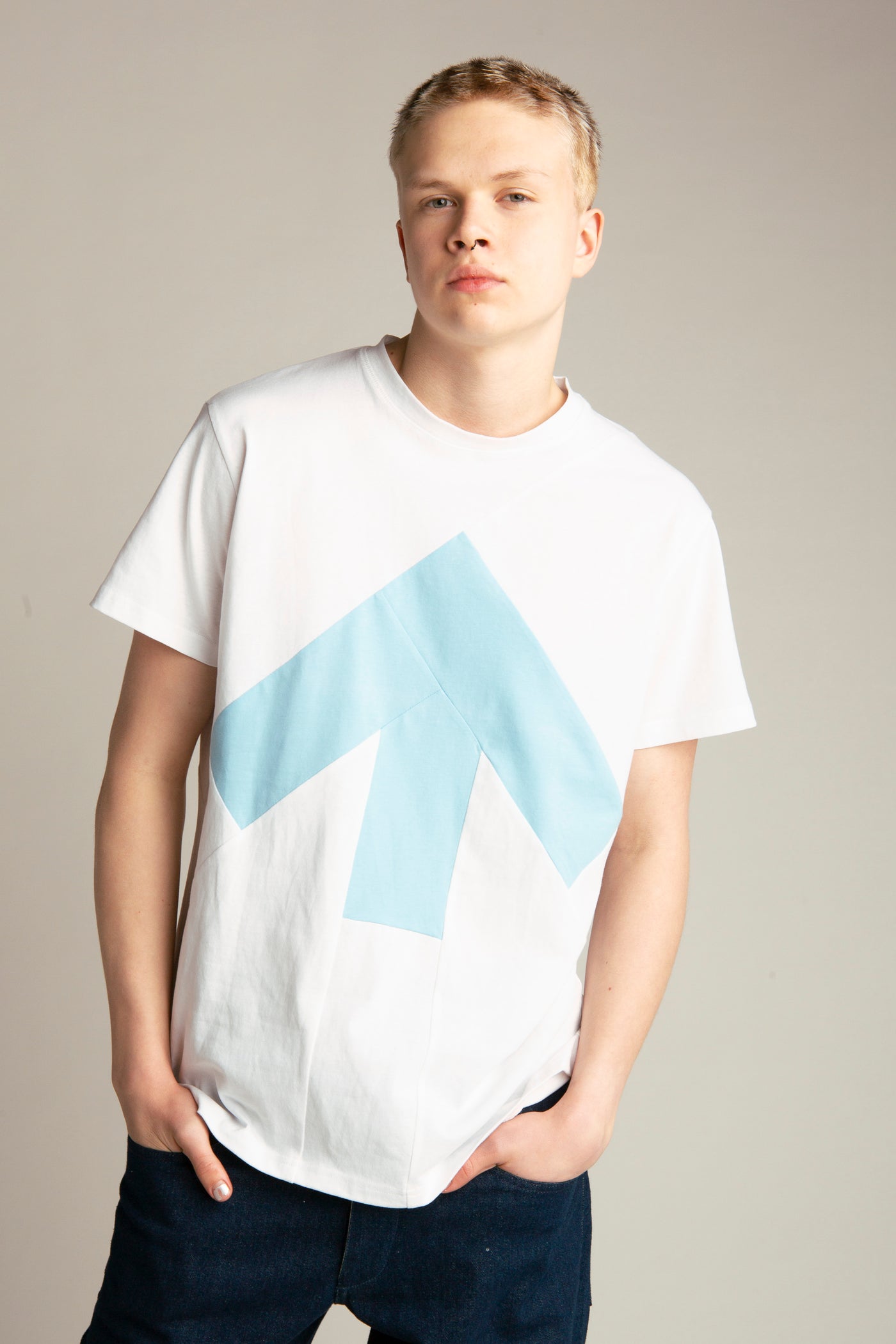 Up-shirt for men | White, light blue