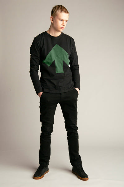 Up-shirt for men, long sleeves | Black, green