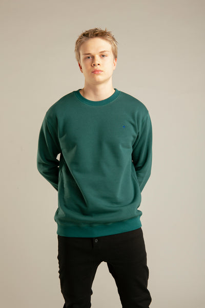 Basic sweatshirt with arrow embroidery for men | Green