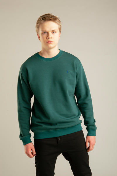 Basic sweatshirt with arrow embroidery for men | Green