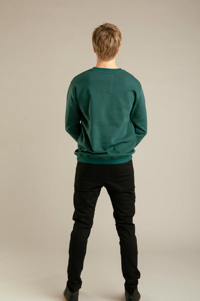 Basic sweatshirt with arrow embroidery for men | Green