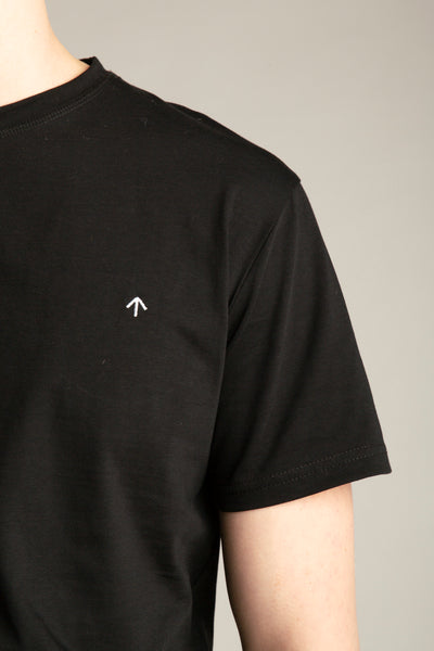 Basic-T-Shirt mit Pfeil-Stickerei für Herren | Schwarz