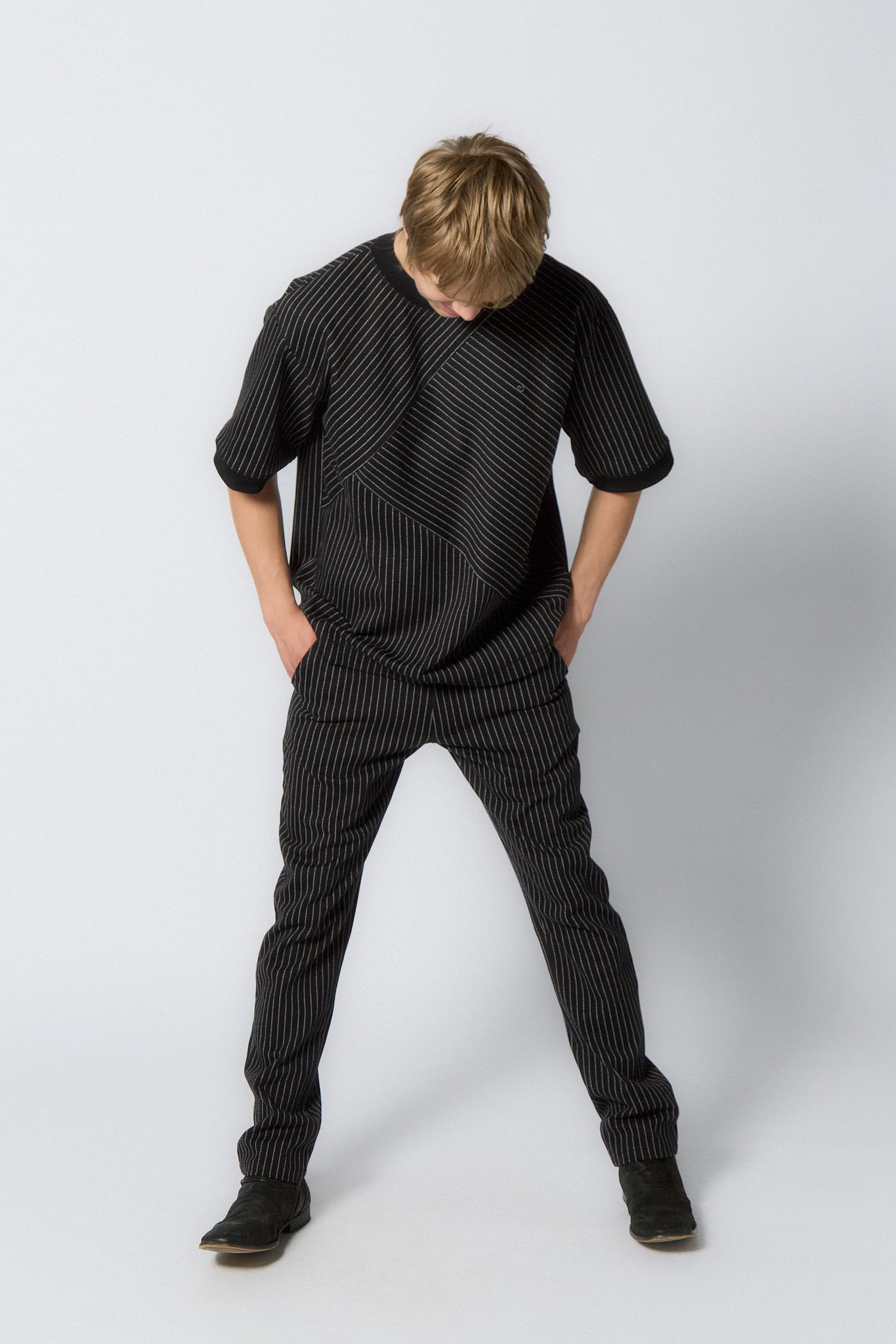 Straight Trousers for Men | Black-White