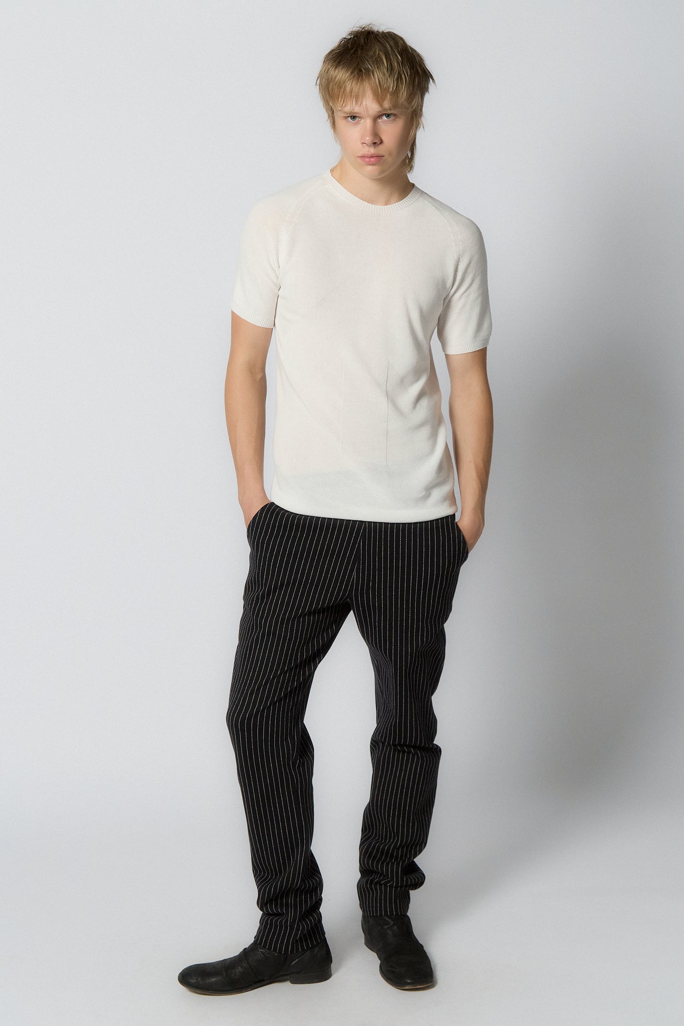 Straight Trousers for Men | Black-White