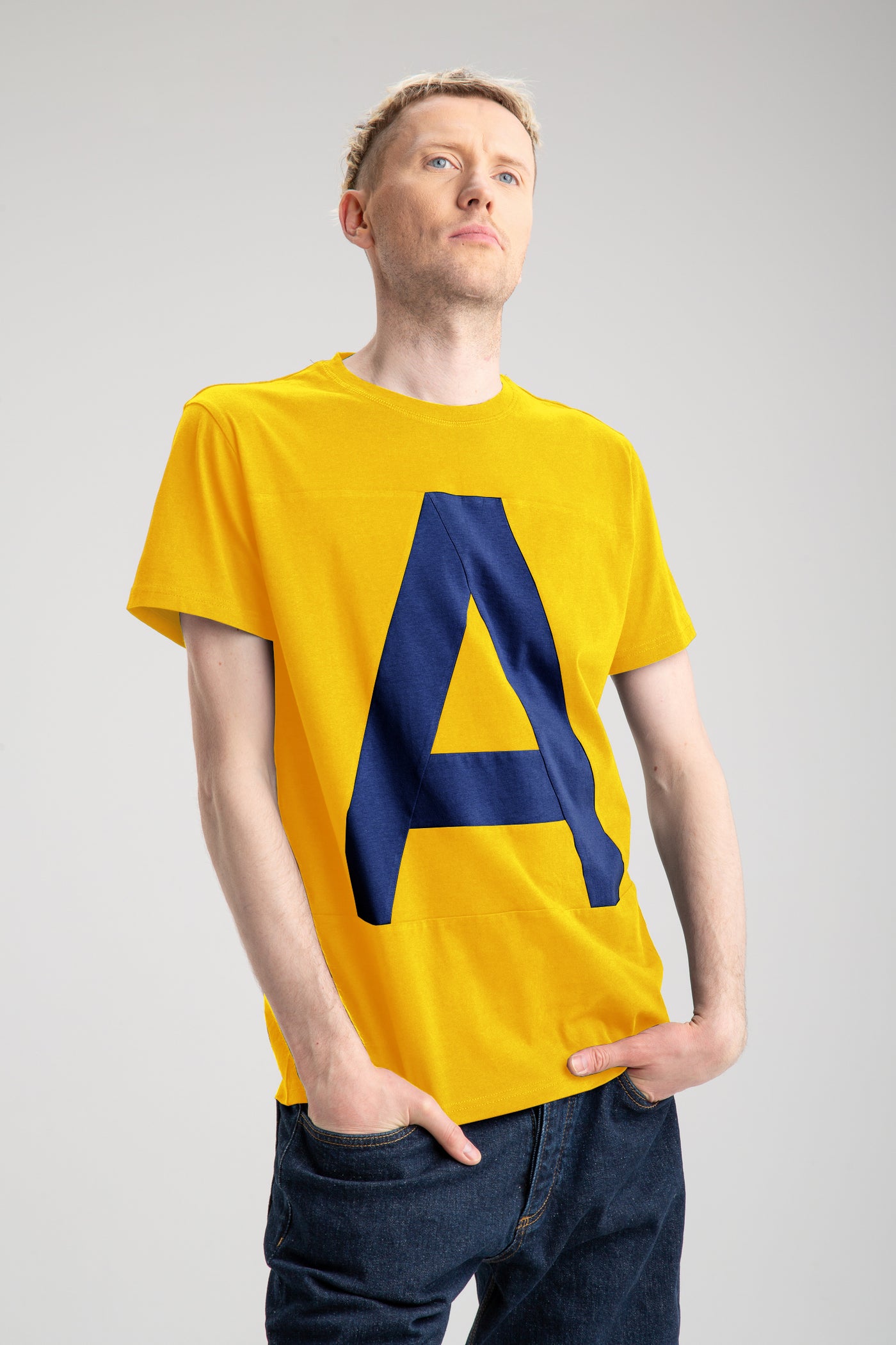 Up-shirt for men - A motif | Yellow, Blue