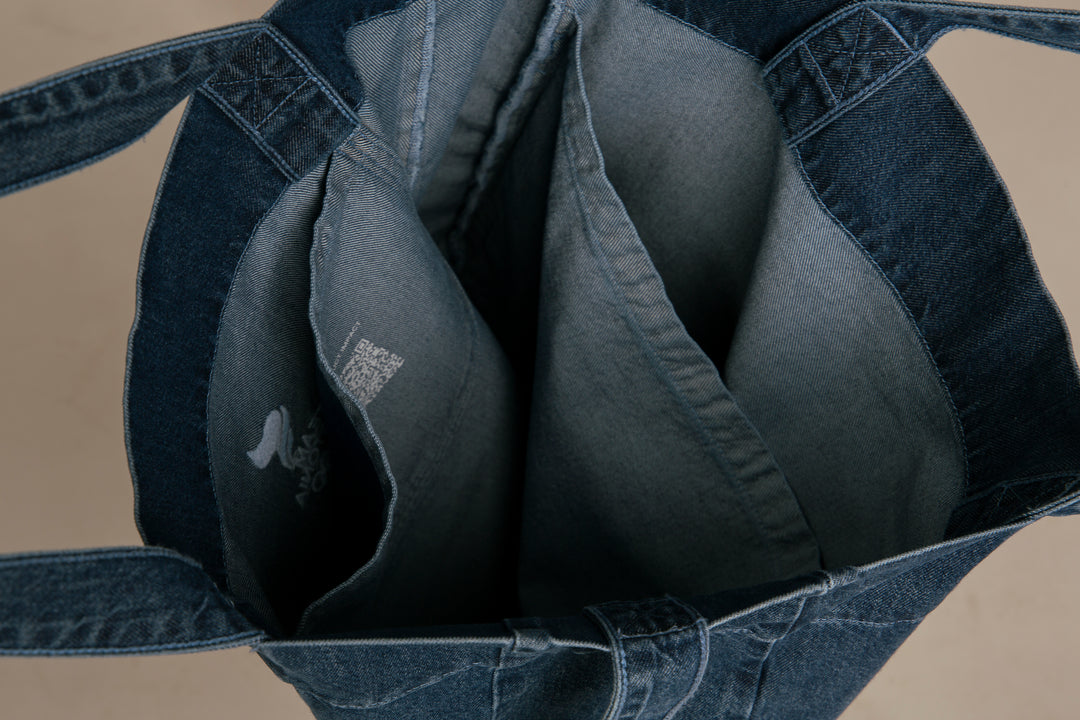 Recycled Denim Tote Bag Blue, Reet Aus