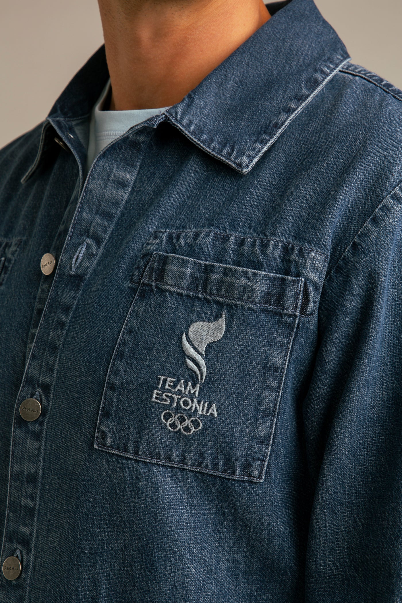 Recycled Denim Jacket for Men | Blue, Team Estonia