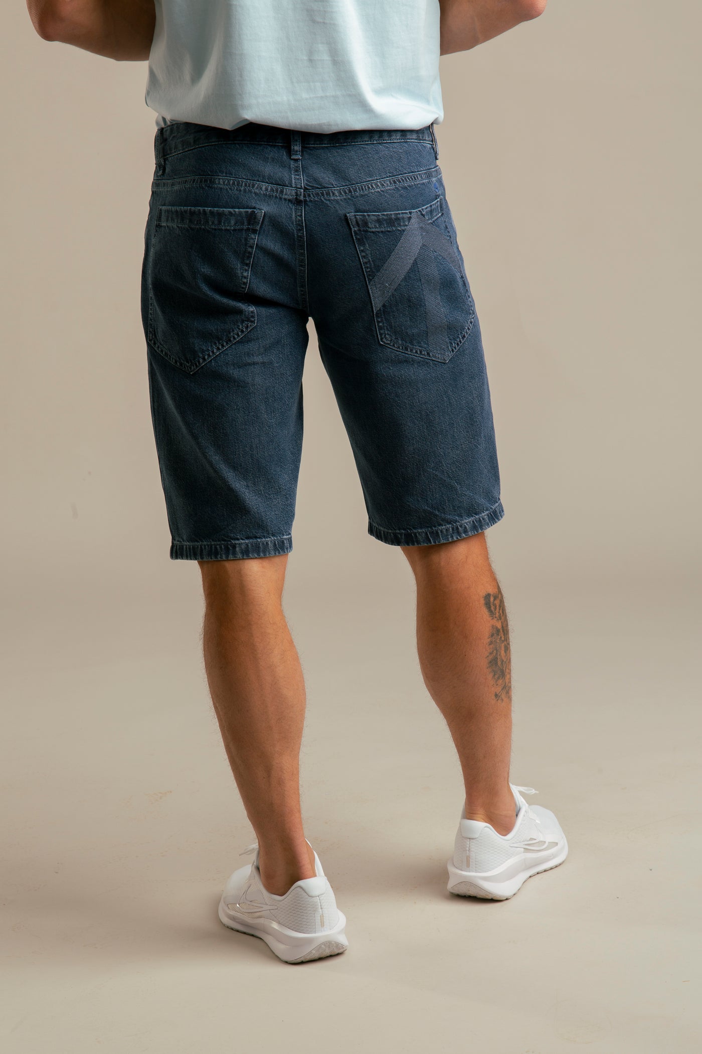 Ümbertöödeldud kangast meeste lühikesed püksid | Sinine