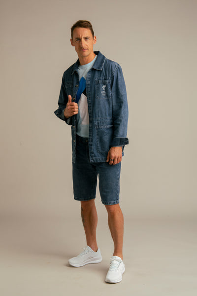 Recycled Denim Shorts for Men | Blue