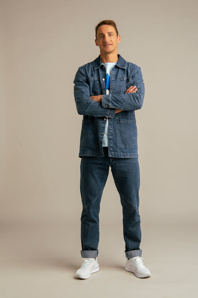 Recycled Denim Jacket for Men | Blue, Team Estonia