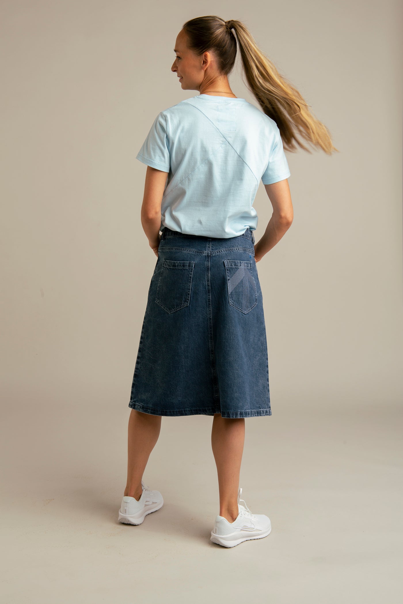 Recycled Denim Skirt | Blue