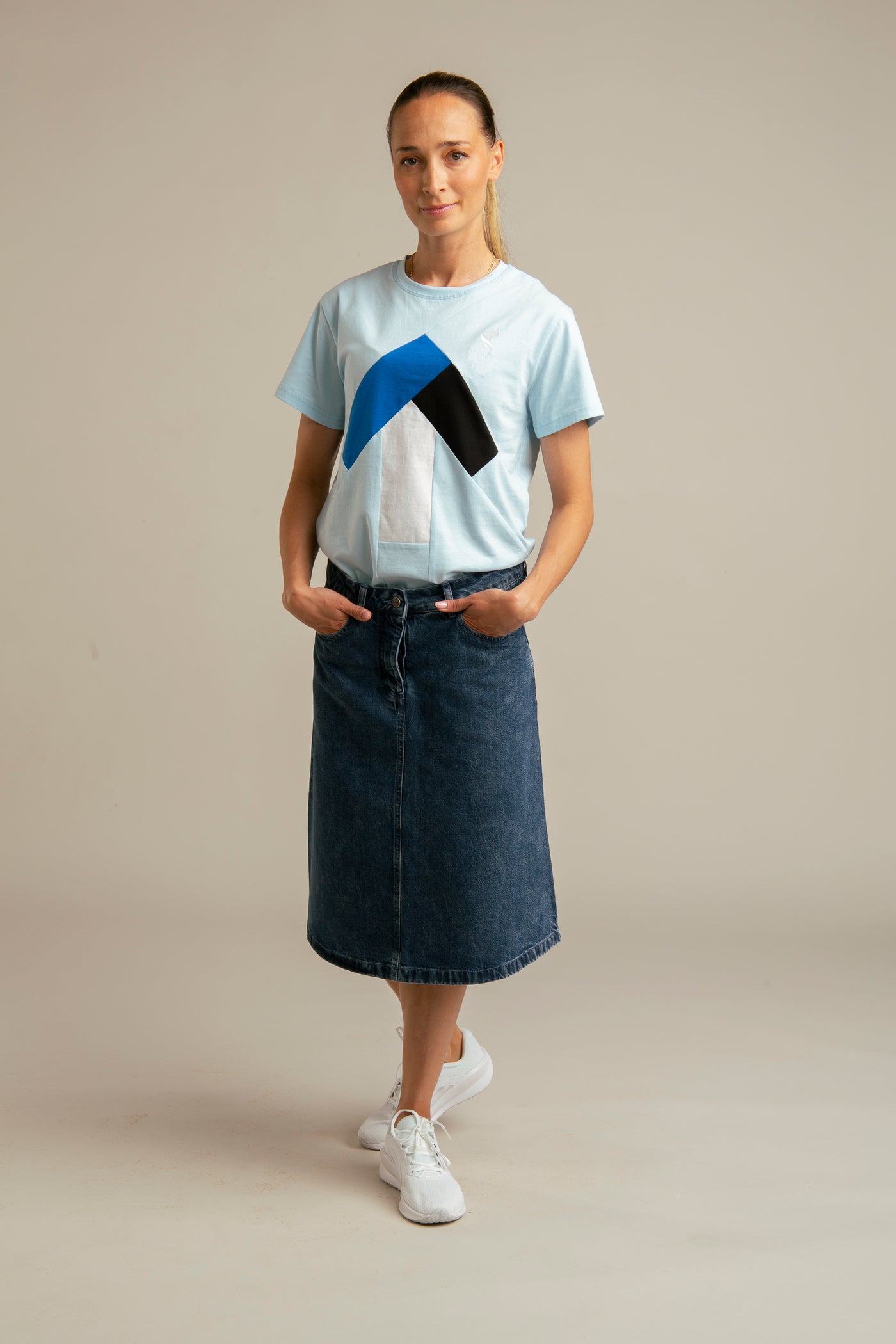 Recycled Denim Skirt | Blue