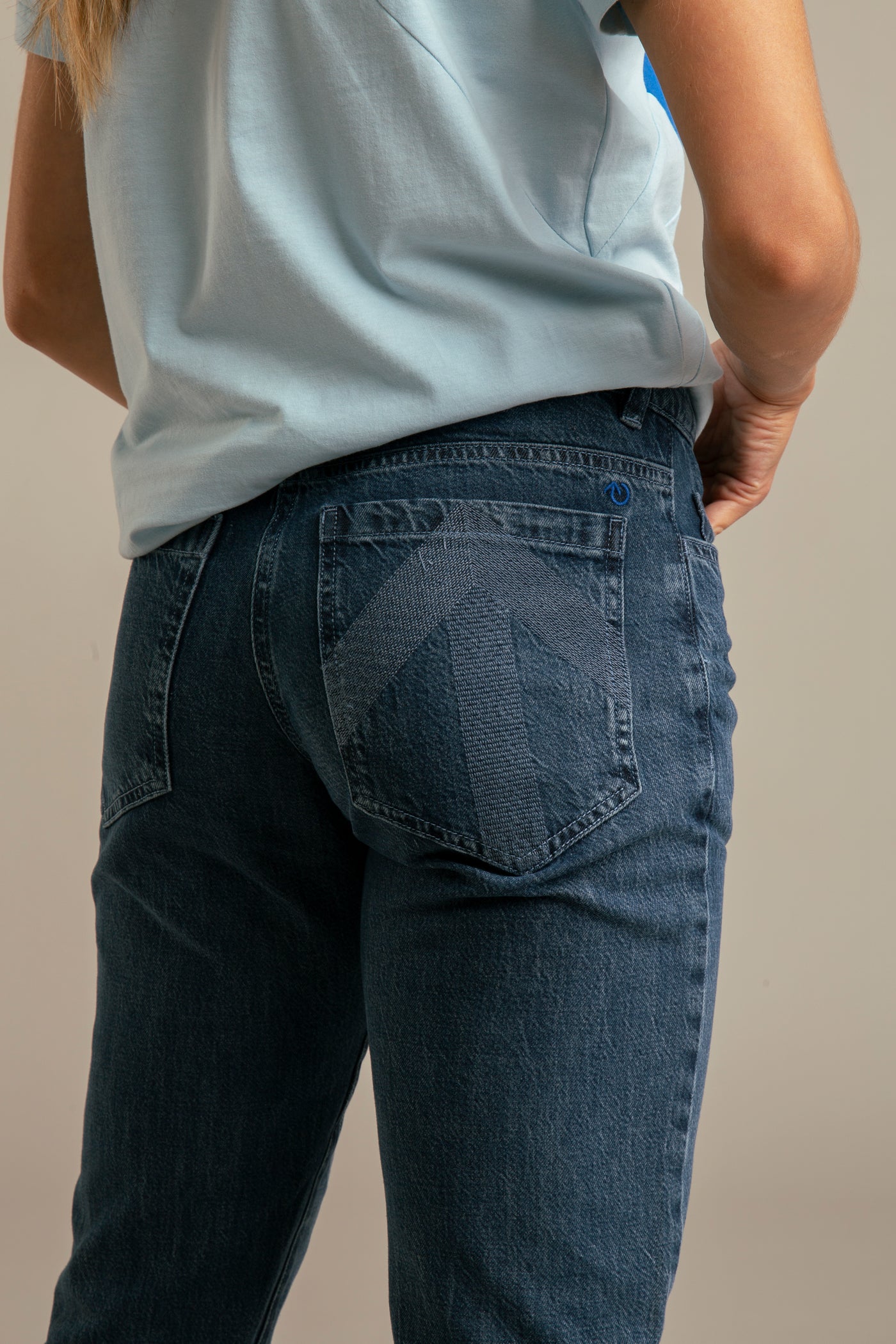 Ümbertöödeldud kangast naiste teksad | Sinine