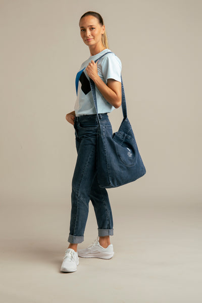 Recycled denim tote bag | Blue, Team Estonia