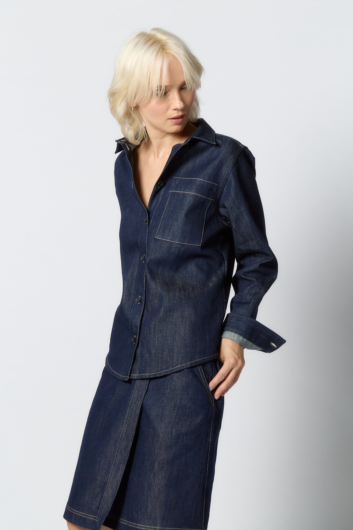 Denim Shirt for Women | Dark blue