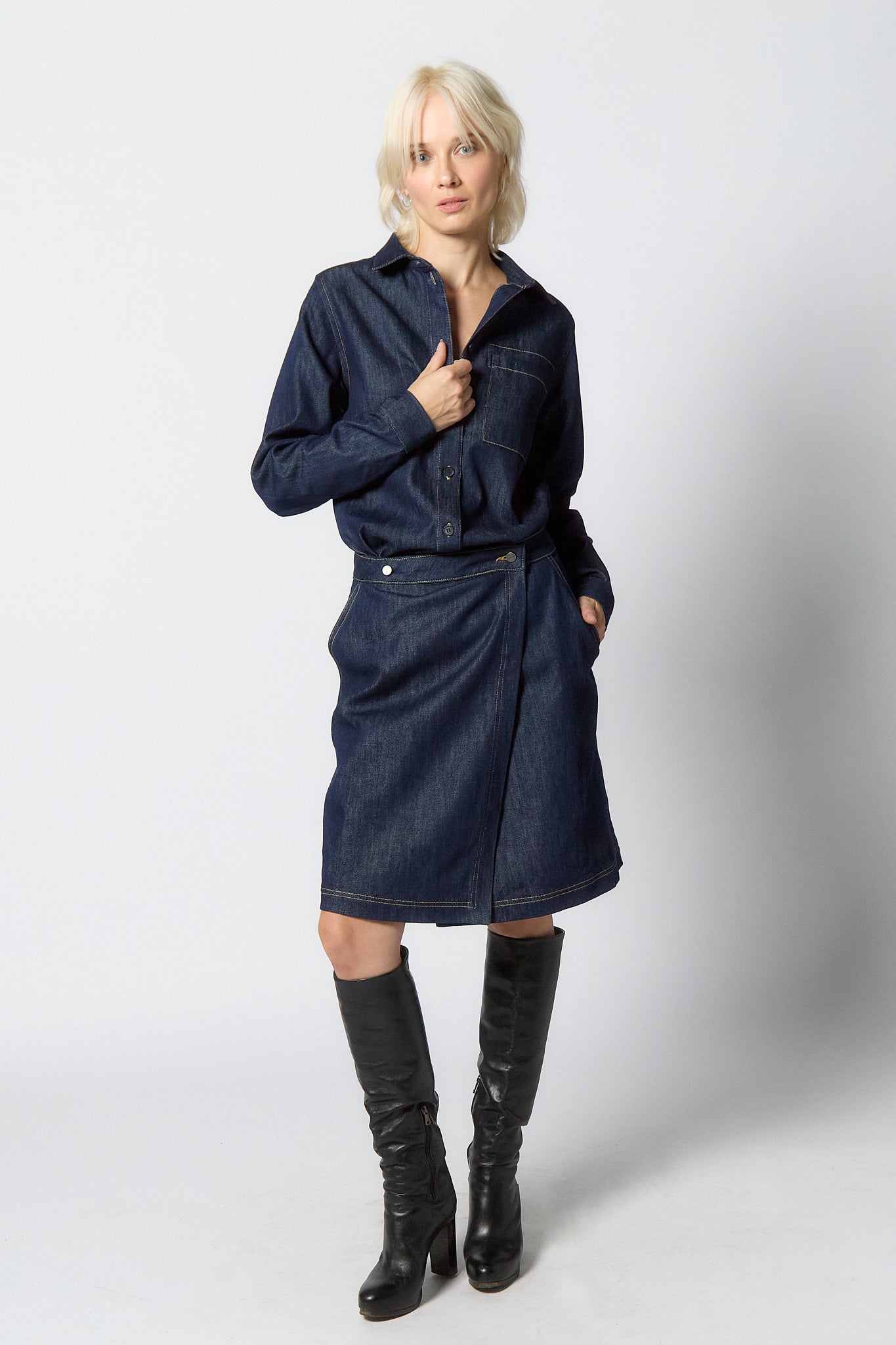 Denim Shirt for Women | Dark blue