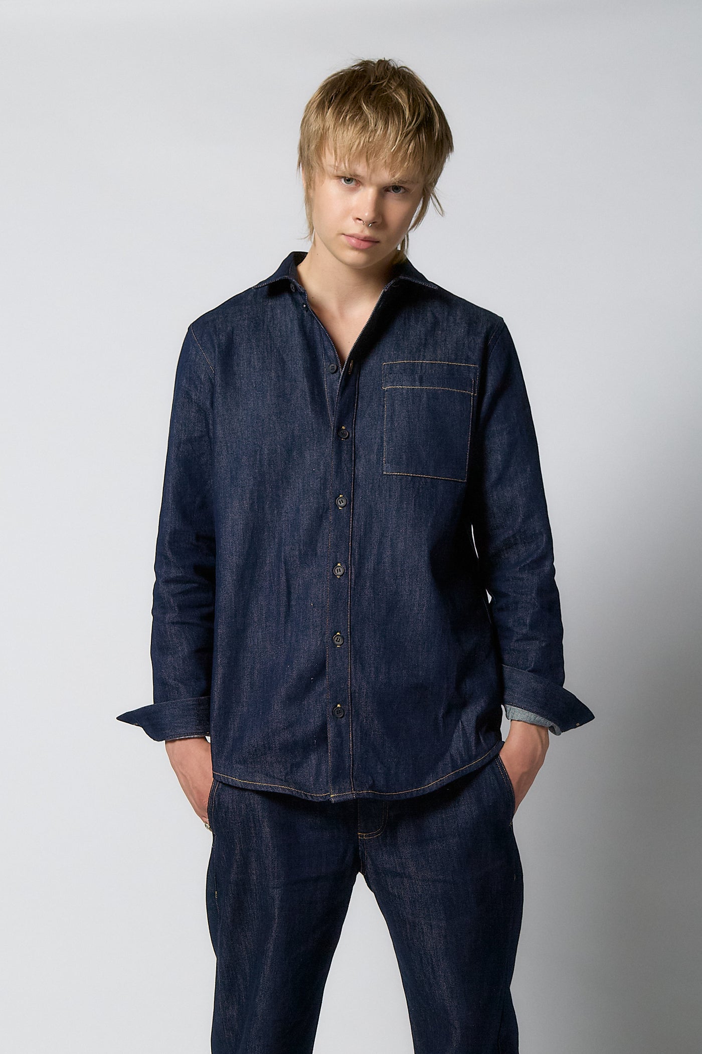 Denim Shirt for Men | Dark blue