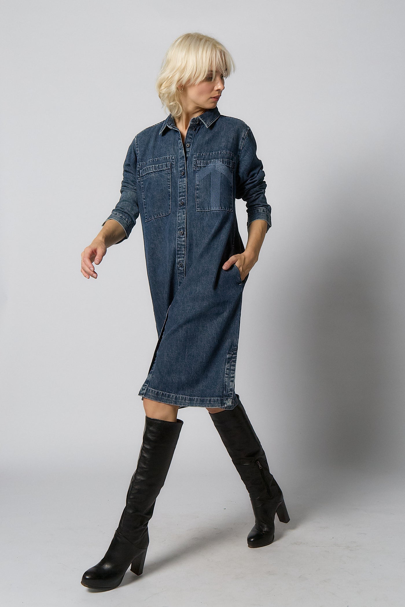 Recycled Denim Dress | Blue