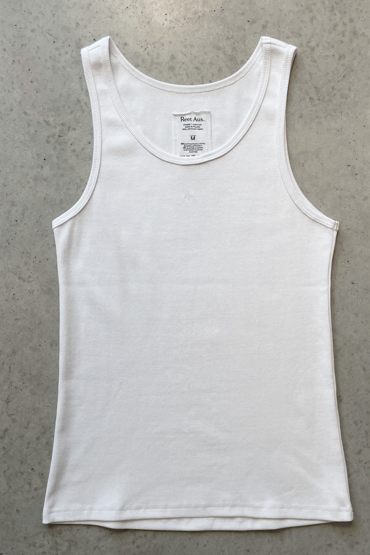 Tank top for men, Basic with arrow embroidery | White, white