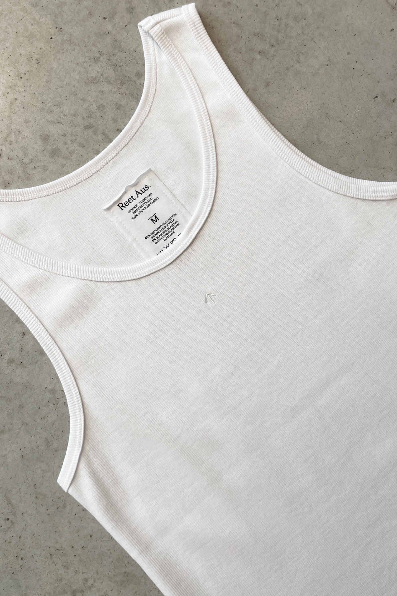 Tank top for men, Basic with arrow embroidery | White, white