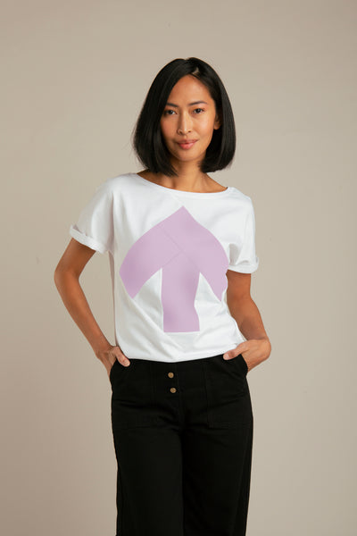 Up-Shirt für Damen | Weiß, Lavendel