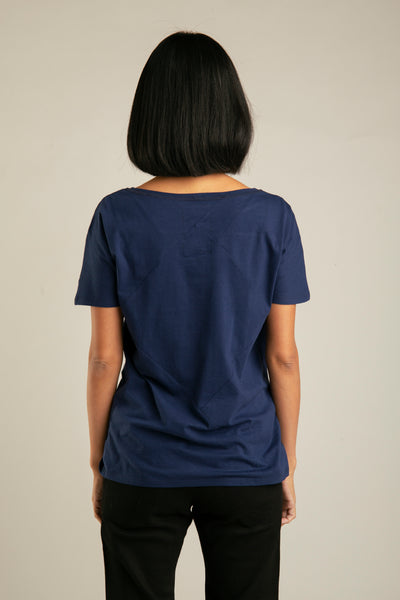 AUS/KARU lion up-shirt for women | Dark blue, Yellow