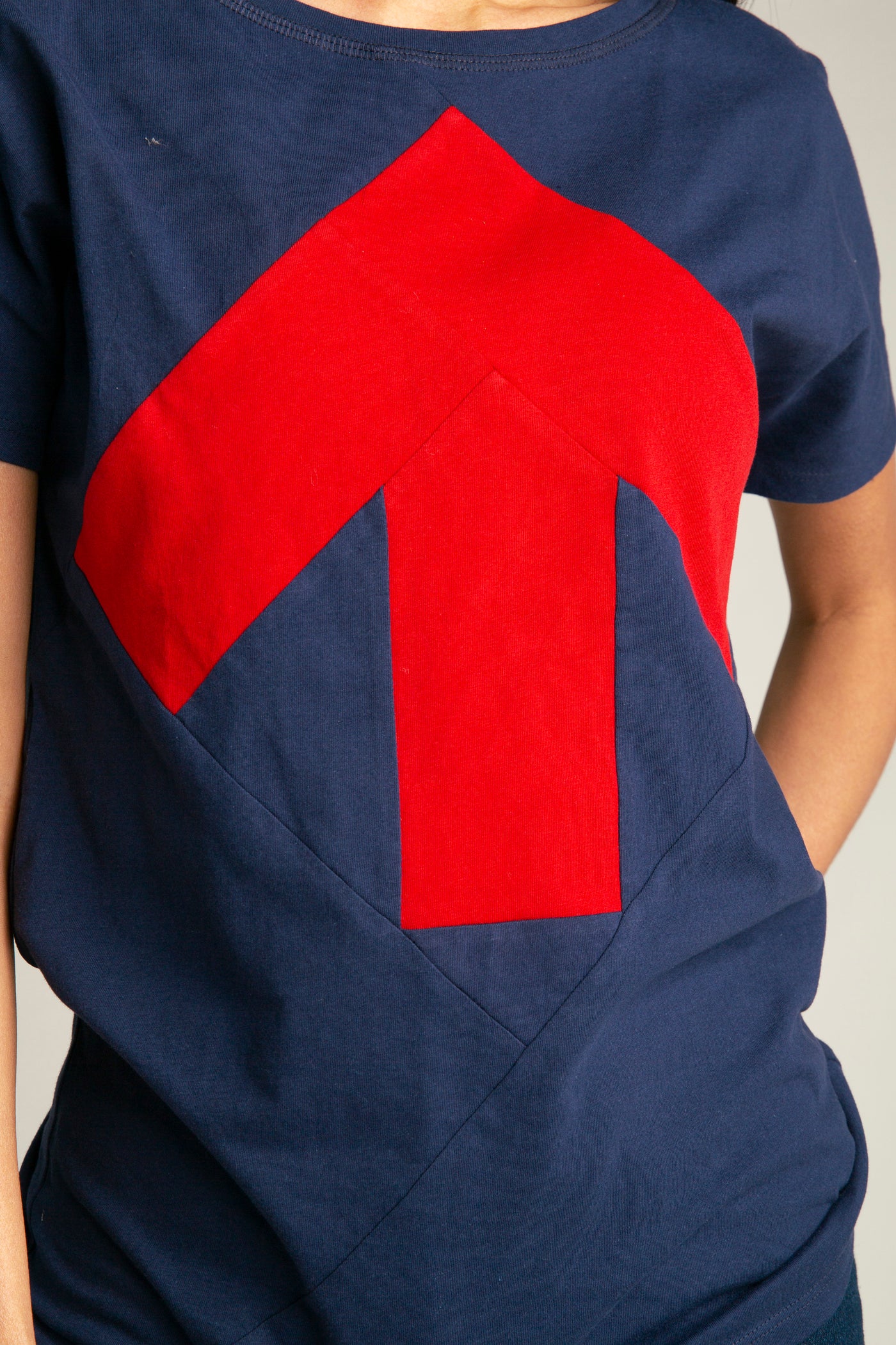 Up-Shirt für Damen | Dunkelblau, rot