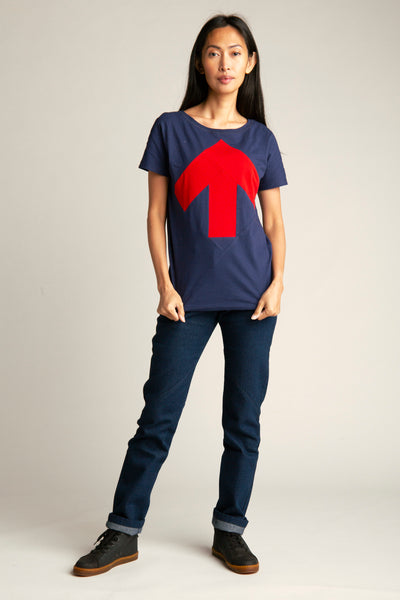 Jõulueri: Naiste up-shirt | Tumesinine, punane