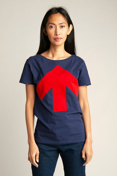 Christmas Special: Up-shirt for women | Dark blue, red