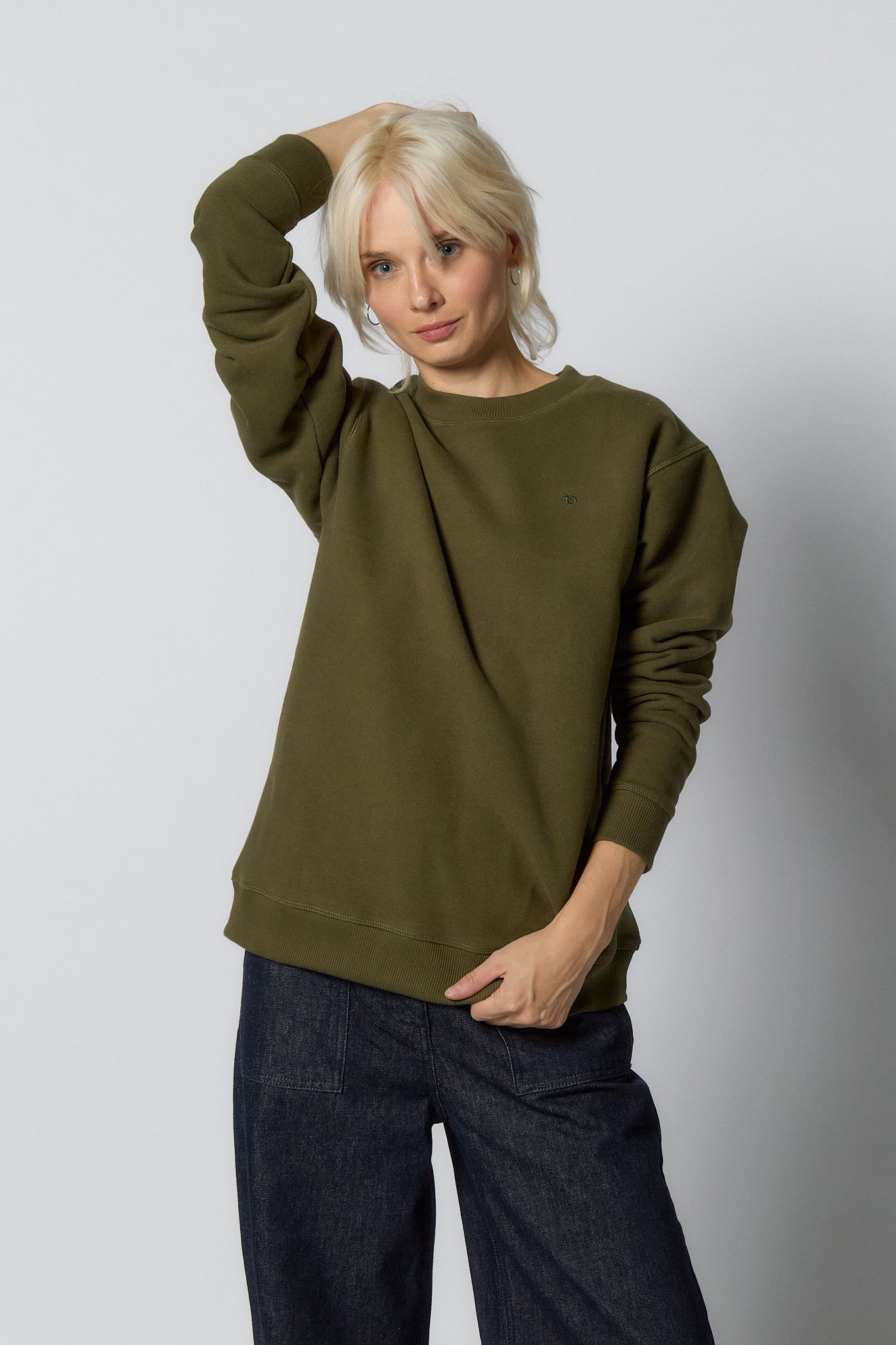 Basic Sweatshirt for Women | Olive green