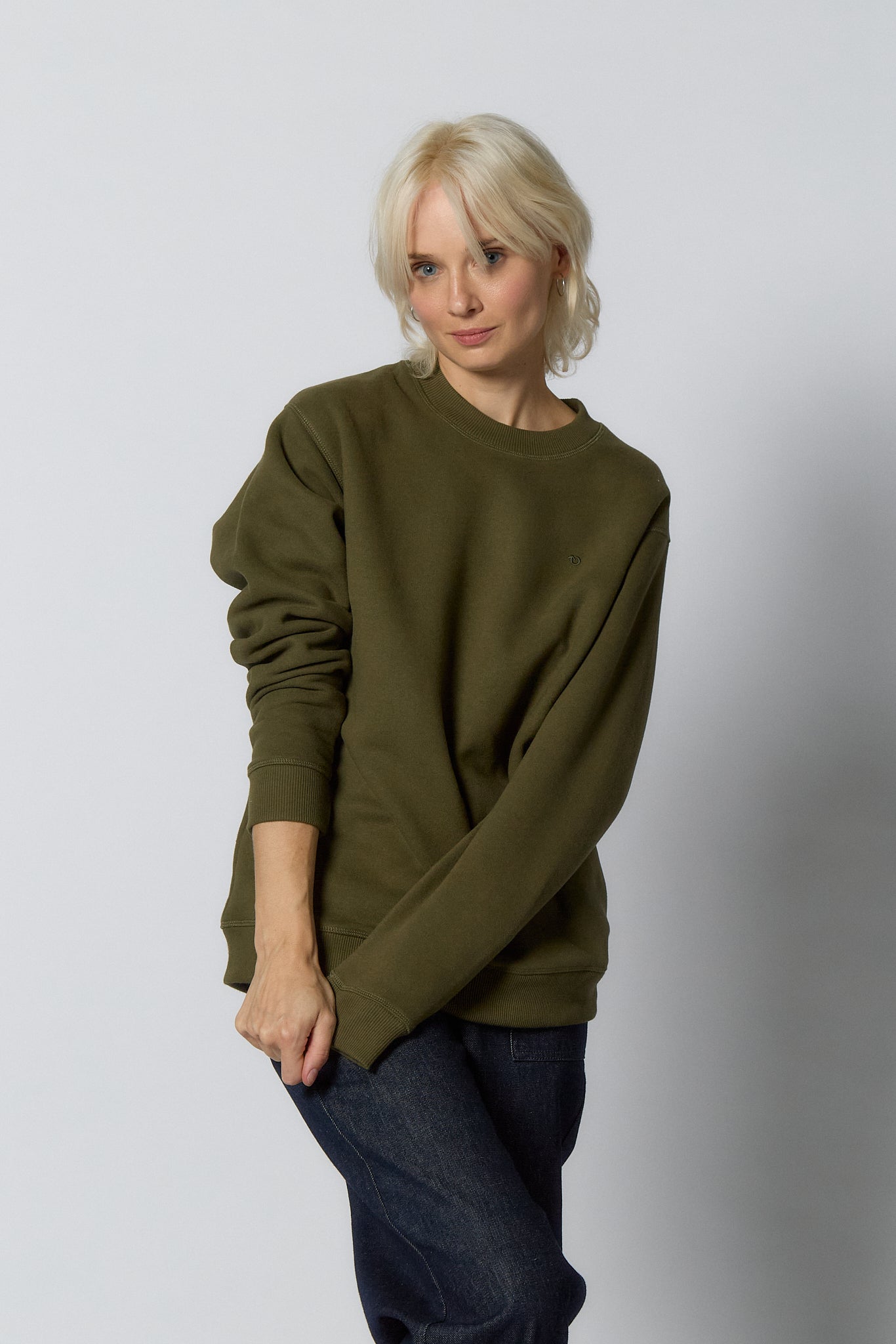 Basic Sweatshirt for Women | Olive green