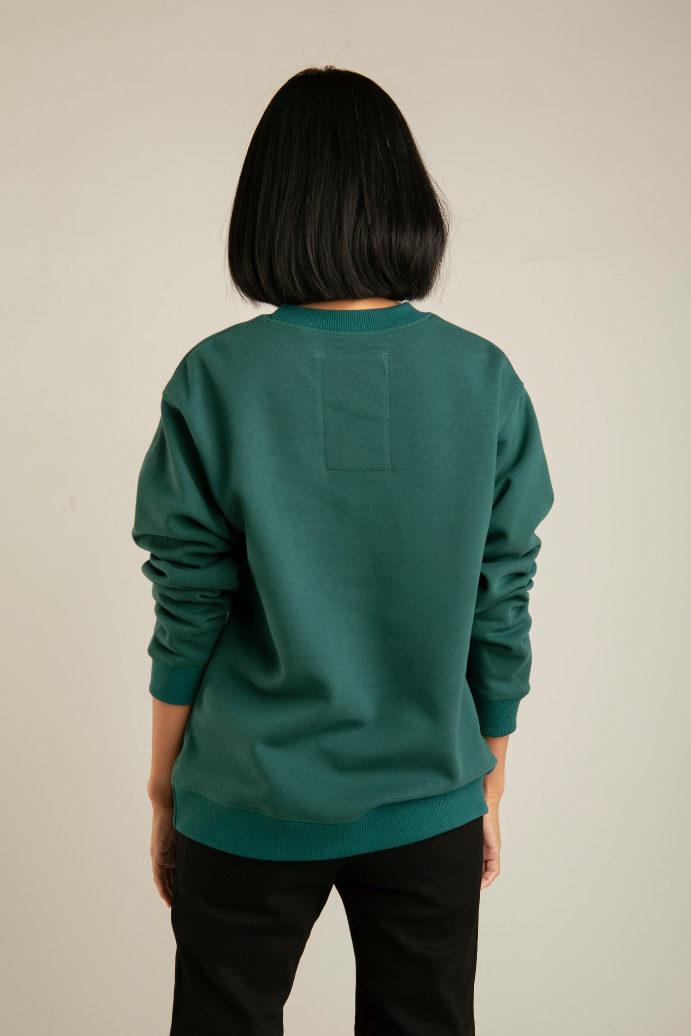 Basic sweatshirt with arrow embroidery for women | Green