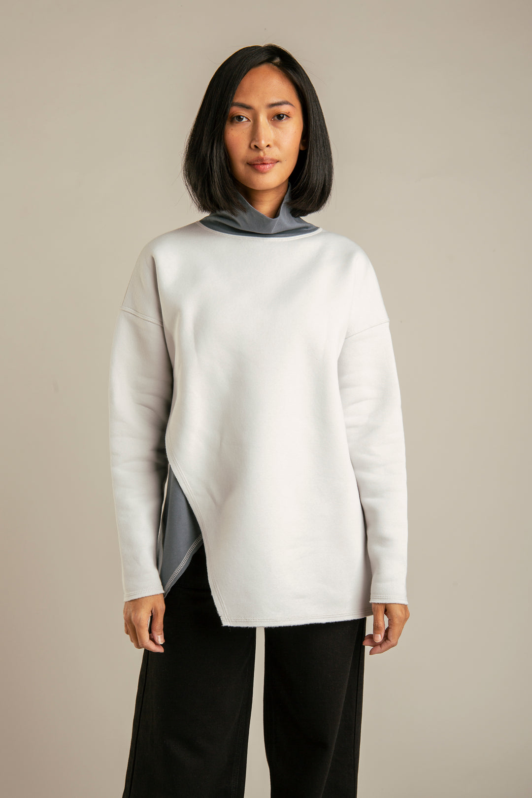 Layered sweatshirt for women Light grey dark grey
