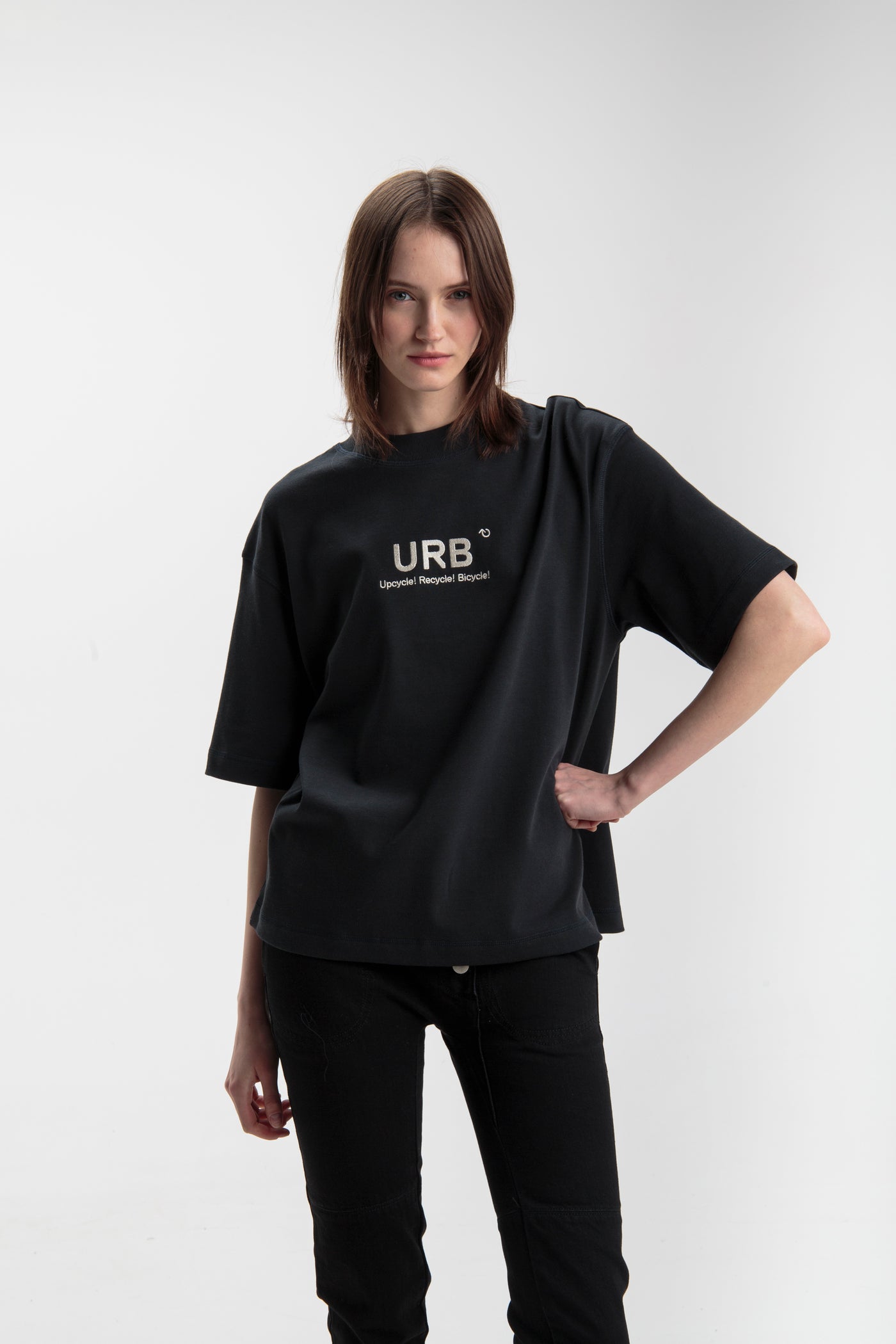 Oversized T-shirt for women, URB I Black