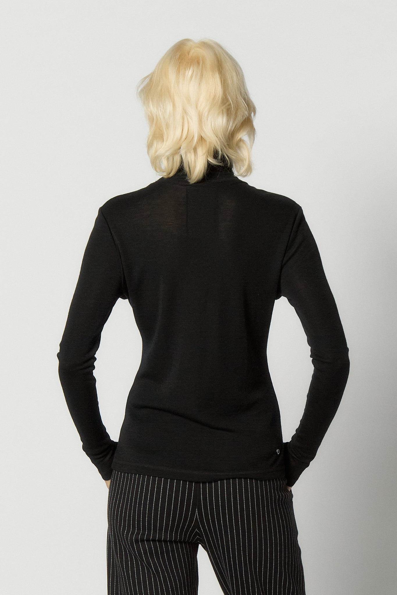 Merino Wool Turtleneck Sweater for Women | Black