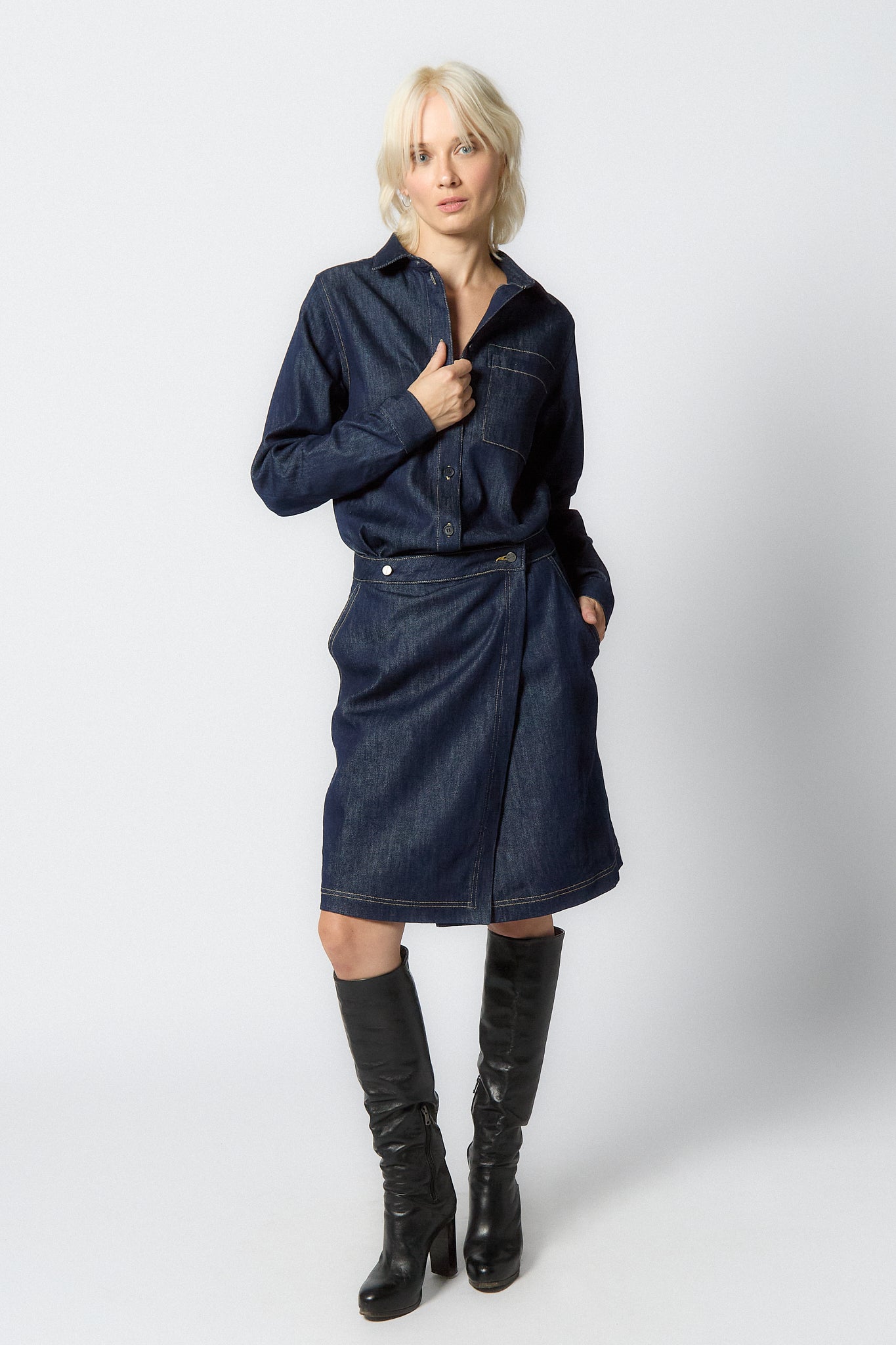 Denim Shirt for Women | Dark blue